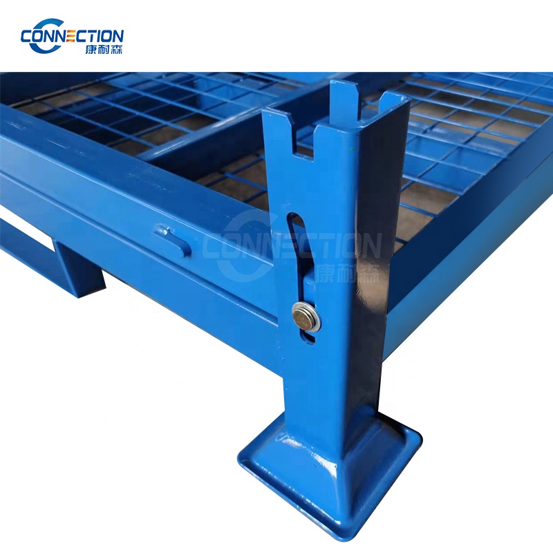 High Loading Capacity Steel Wire Mesh Pallet Foldable Stacking Rack Storage Tire Rack