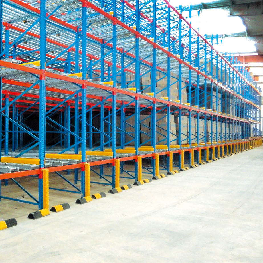 Heavy Load Steel Gravity Pallet Racking Adjustable Roller Track Powder Coated High Duty Warehouse Storage System