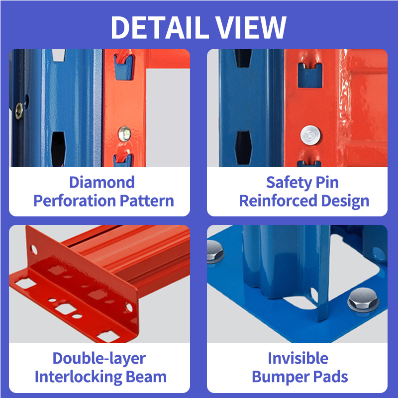 Custom Heavy Duty Industrial Pallet Racking Load Capacity Warehouse Pallet Shelving Q235 Steel Beam Type Adjustable Powder Rack