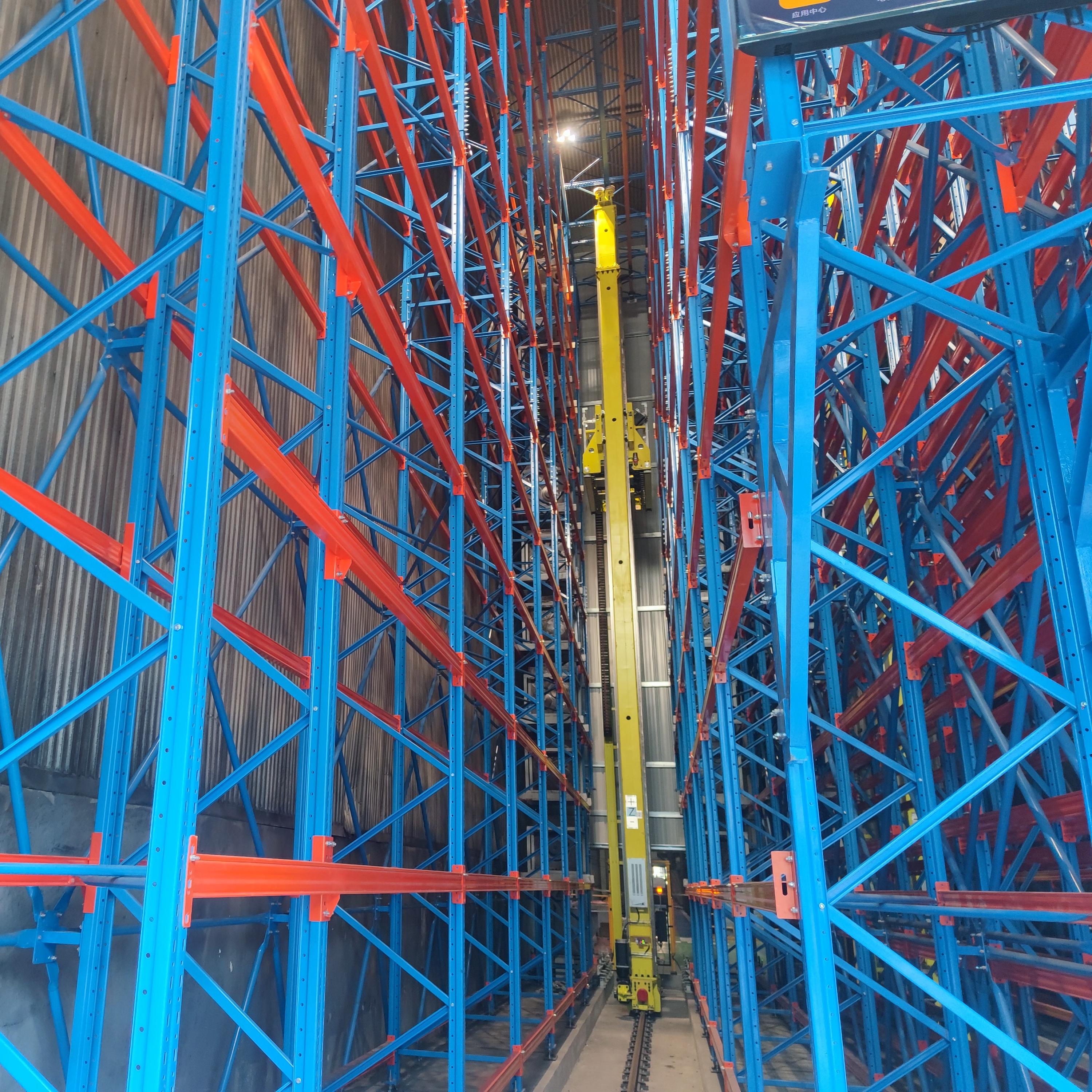 Steel Rack for Various Intelligent Warehouse Multiple Pallets Connects to Production Lines Lifting Equipment Steel Storage Rack
