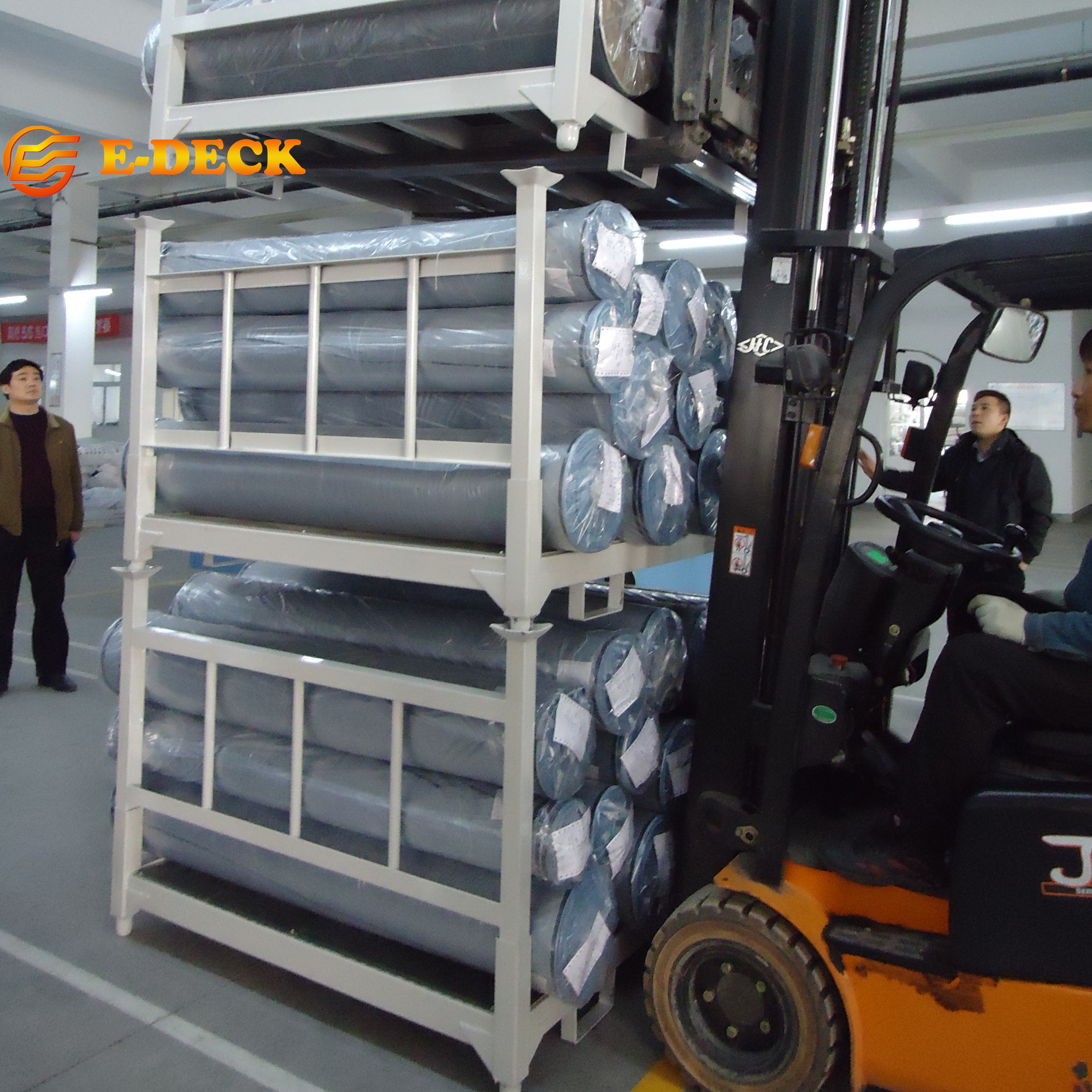 Heavy Duty Powder Coating Forklift Portable Stackable Steel Fabric Roll Pallet Racking