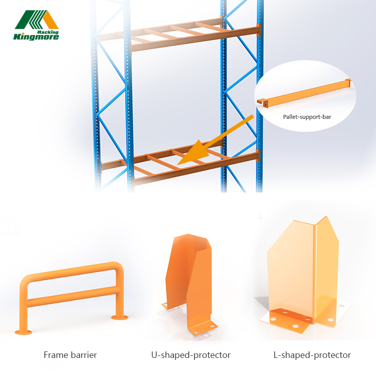 Kingmore Heavy Duty Steel Selective Pallet Rack System for Warehouse Storage