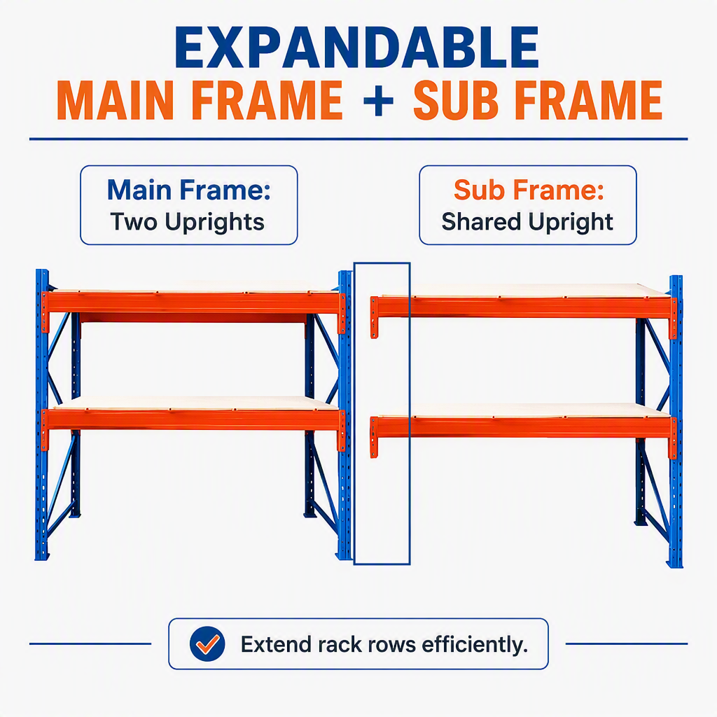 HUAWU 5 Ton Heavy Duty Selective Pallet Rack Steel Q235 Industrial Warehouse Storage Racking System PR-05