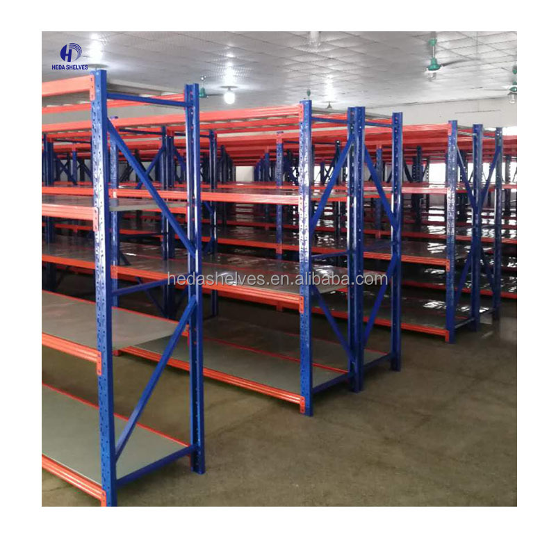 Heda Manufacturer Metal Storage Shelves Heavy Duty Adjustable Steel Garage Shelving Long Span Industrial Warehouse Racks