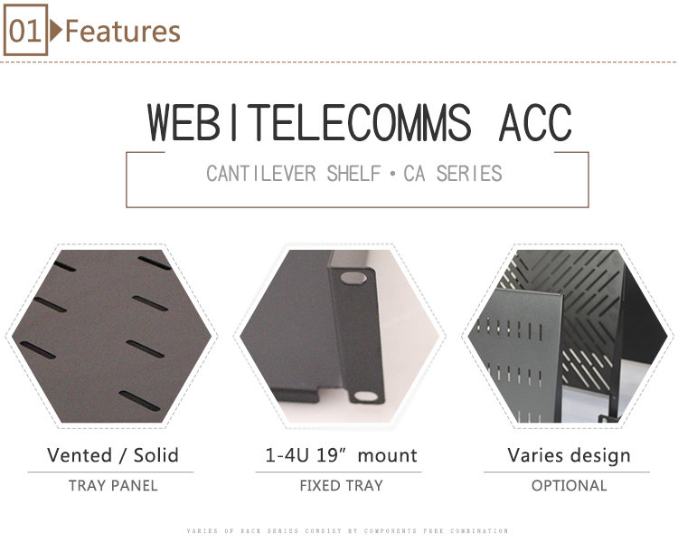 19'' Cantilever Adjustable Cantilever Shelf Used for Network Cabinet Racks