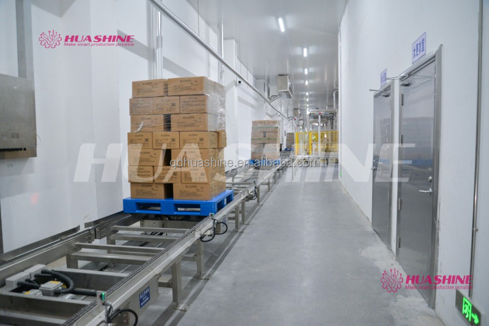 Quality AUTOMATED Warehouse Storage ASRS Pallet package flow rack with slide roller WITH MES HUASHINE INTELLIGENT