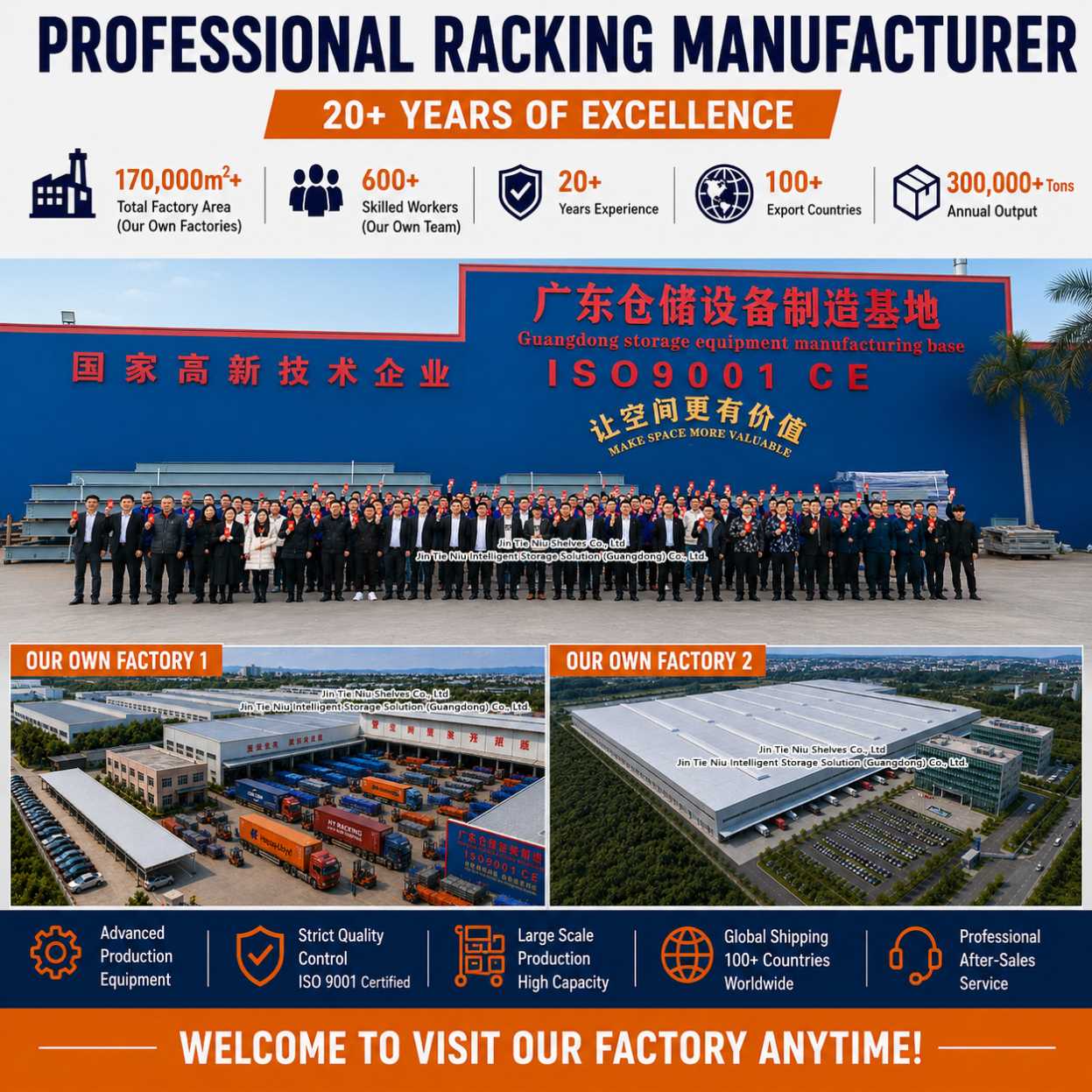 3 Beam Levels 3000KG Cold Rolled Steel Powder Coated High Bay Heavy Duty Pallet Rack System for Logistics Warehouse