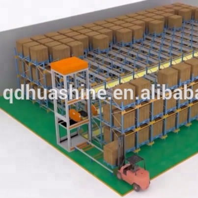 Quality AUTOMATED Warehouse Storage ASRS Pallet package flow rack with slide roller WITH MES HUASHINE INTELLIGENT