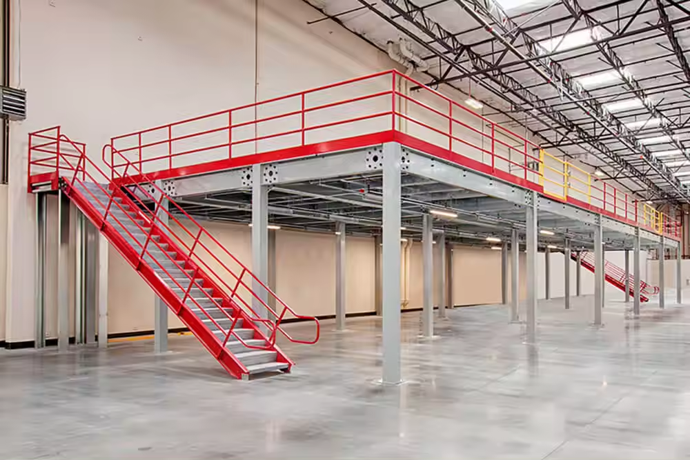 HUAWU 1000kg/sqm Industrial Mezzanine Floor Rack System Multi-layer Steel Warehouse Storage Platform Q235 Steel Structure