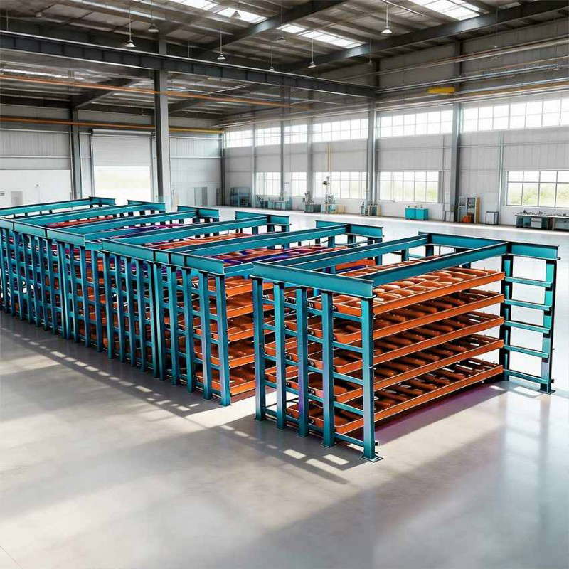 High-Density Storage Rack for Metal Plates 8-Layer Drawer System with Forklift Access