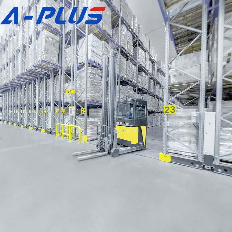 Motor Control Electrical Movable Heavy Duty Pallet Rack/electricity Mobile Racking System for Warehouse Pallet Storage