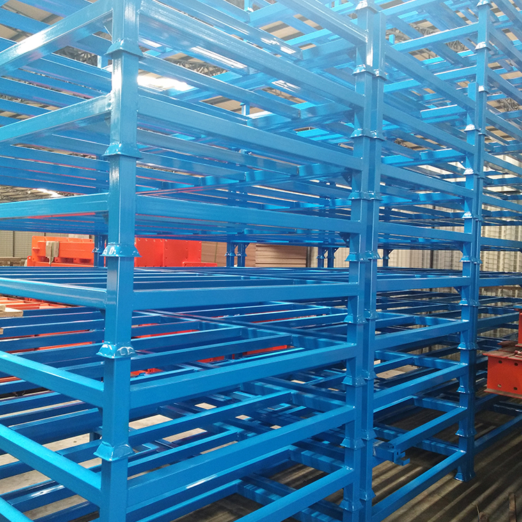 Foldable Stack Rack Heavy Duty Steel Storage Frame Stackable Warehouse Shelving Powder Coated