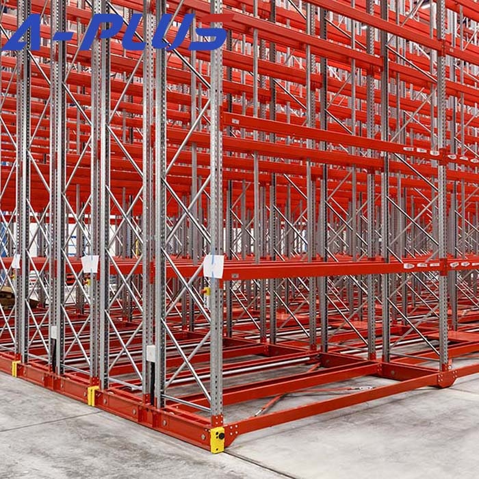 Motor Control Electrical Movable Heavy Duty Pallet Rack/electricity Mobile Racking System for Warehouse Pallet Storage