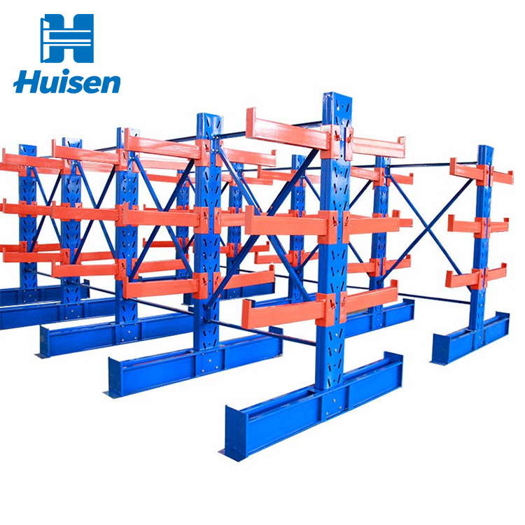 Heavy Duty Industrial Adjustable Single Sided Cantilever Rack For Steel Pipe Lumber Storage Warehouse Organization System