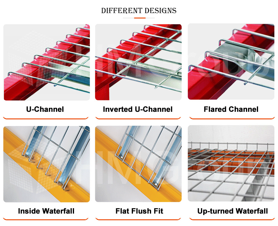 Pallet Racking Durable Metal Industrial 880x1100 mm Fireproof Steel Flared Channel Wire Decking