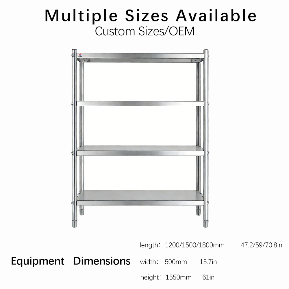 Stainless Steel Shelf Kitchen Storage Rack Industrial Storage Heavy Duty Shelf Commercial Shelving Rack Organizer