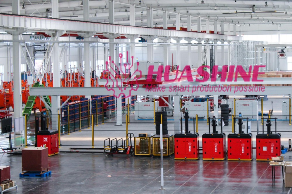 Quality AUTOMATED Warehouse Storage ASRS Pallet package flow rack with slide roller WITH MES HUASHINE INTELLIGENT