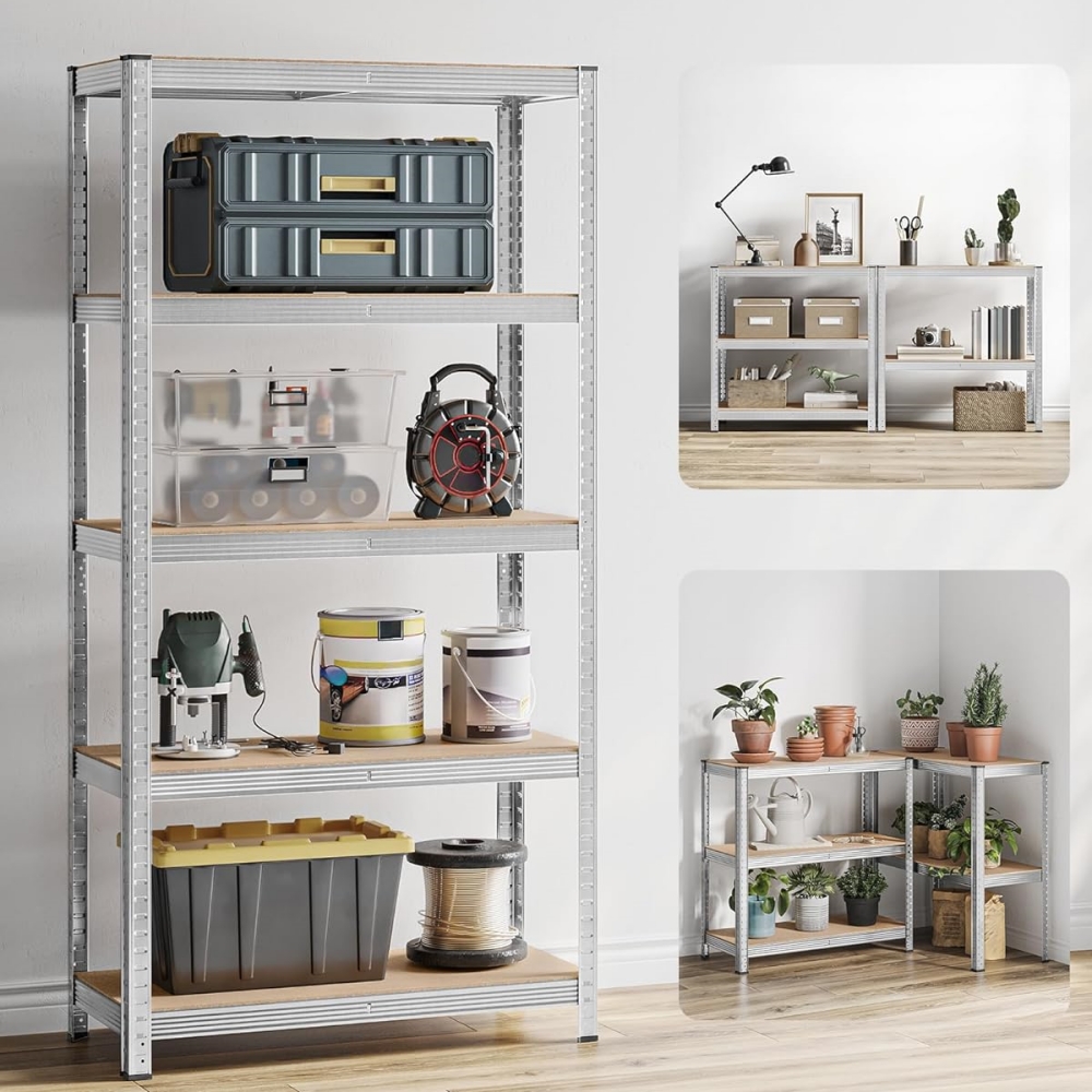 5-Layer Supermarket Boltless Shelving Iron Home Tool Rack Industrial Storage Metal Warehouse Racks Stacking Shelves