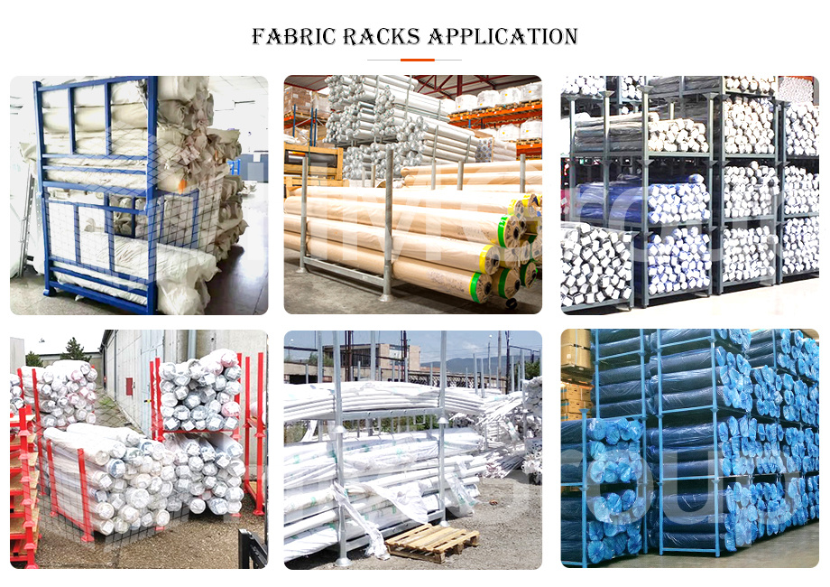 Foldable Durable Metal Steel Powder Coated Warehouse Storage Detachable Heavy Duty Roll Fabric Pallet Stacking Rack