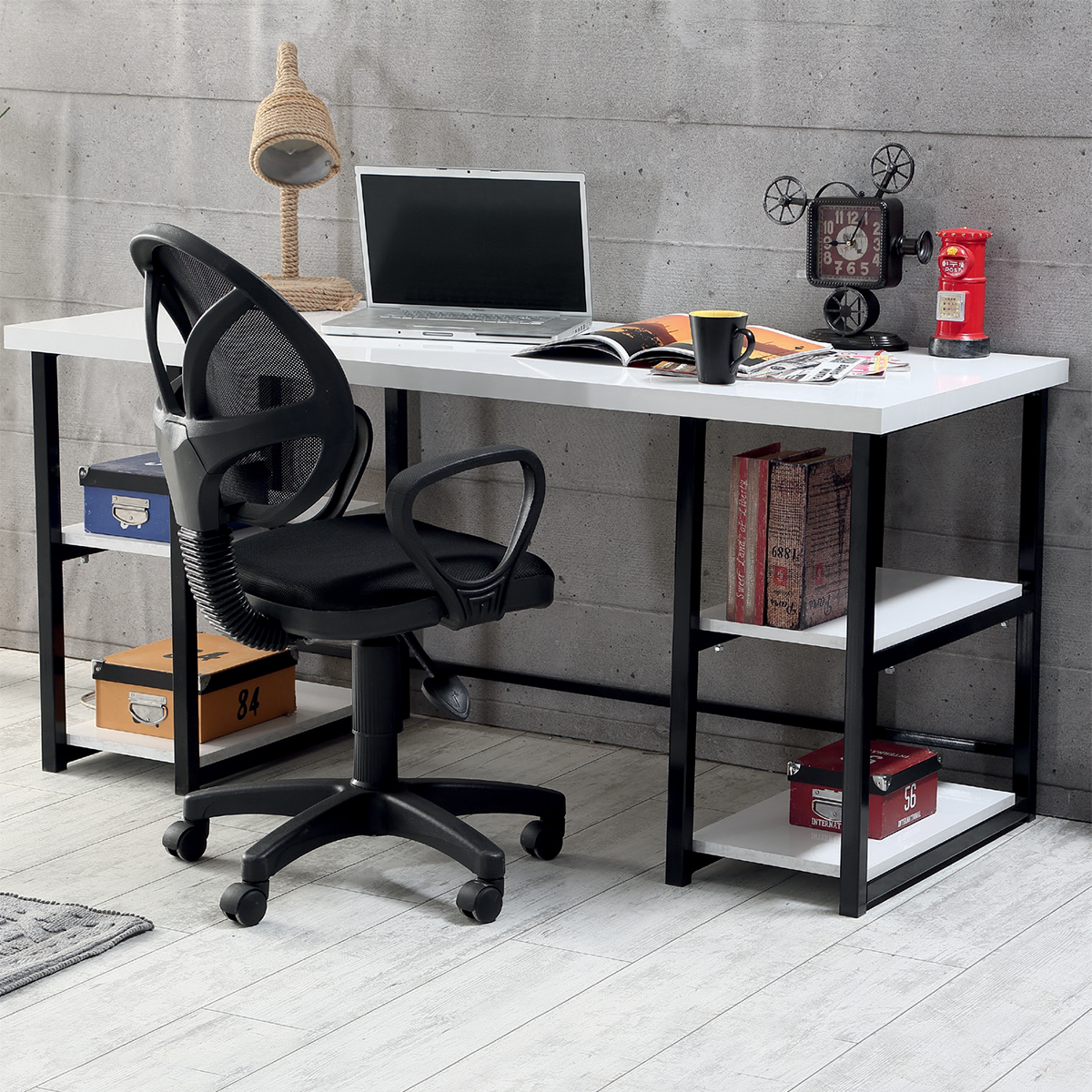 Modern Industrial Metal Frame Wooden 5 Tier Extendable Multi-functional Display Shelf Storage Rack Bookcase for Living School