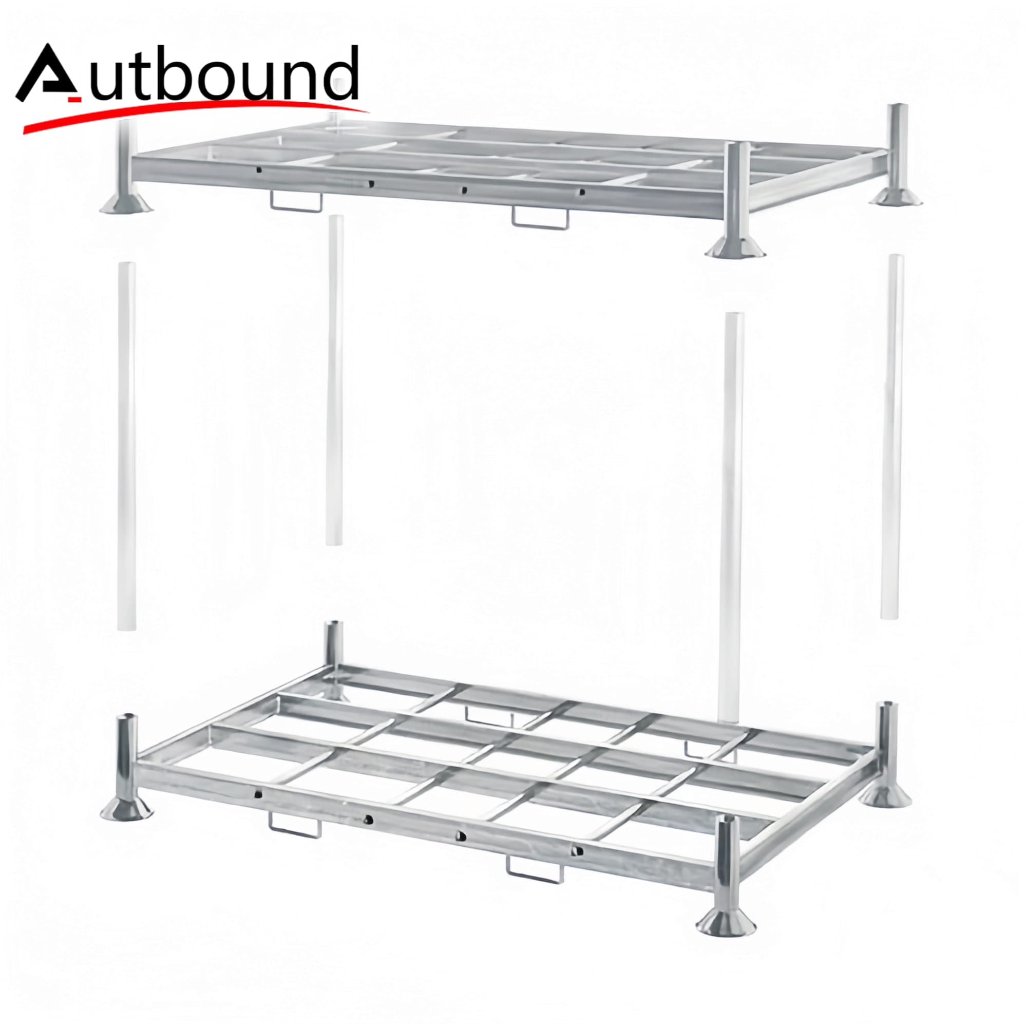 Customized Powder Coating Heavy Duty Metal Steel Industrial Stacking Storage Rack Movable Post Pallet