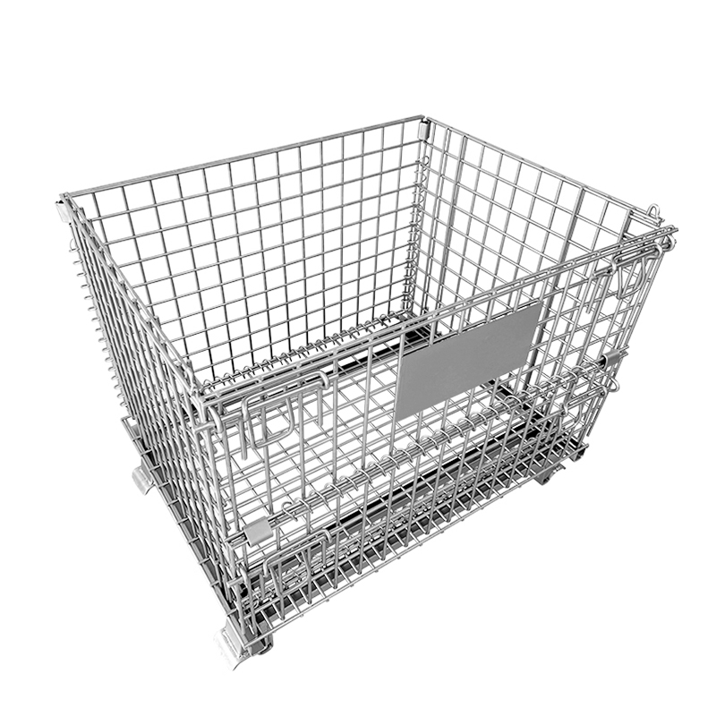 A/B/C Sizes Heavy-duty Steel Warehouse Storage Carts Foldable Collapsible Forklift Pockets Shelving Tool Iron Cages Wholesale