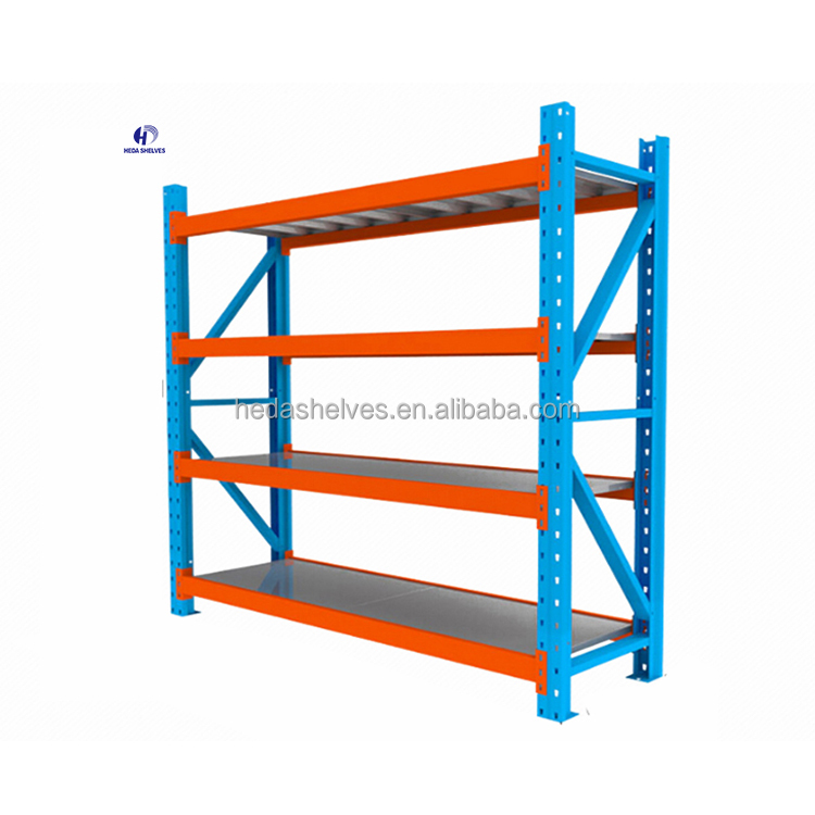 Heda Manufacturer Metal Storage Shelves Heavy Duty Adjustable Steel Garage Shelving Long Span Industrial Warehouse Racks