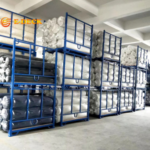 Heavy Duty Powder Coating Forklift Portable Stackable Steel Fabric Roll Pallet Racking