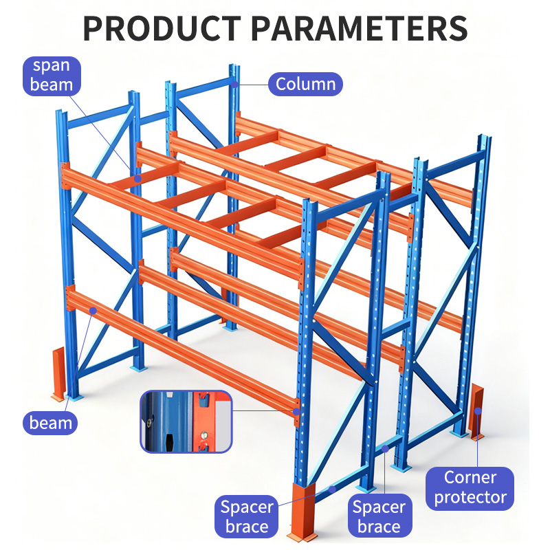 Adjustable Heavy Duty Cold Rolled Steel Epoxy Powder Coated Pallet Rack 1000kg 2000kg 3000kg Per Layer for Industrial Warehouse