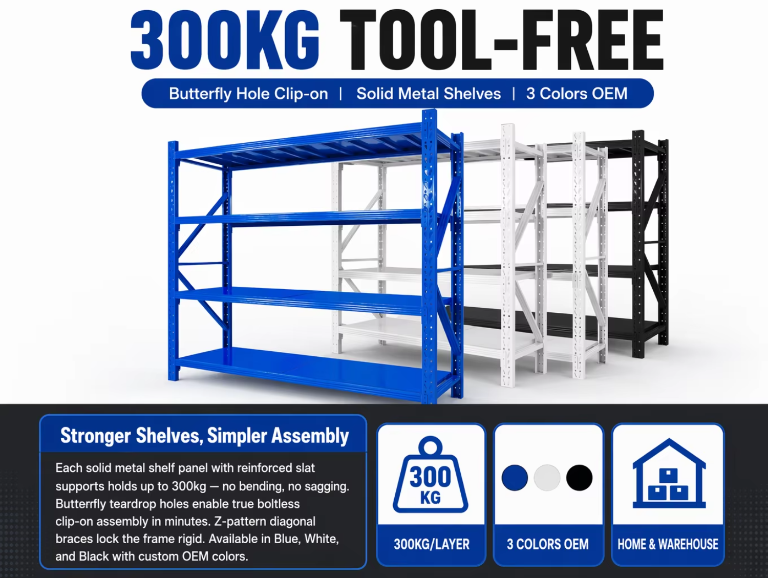 Heavy Duty Pallet Rack 5 Tier Warehouse Storage Shelving Yellow Beam Steel Rack Adjustable for Industrial Warehouse
