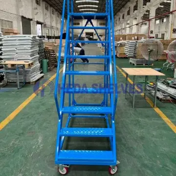 Mobile Warehouse Order Picking Ladder Cart