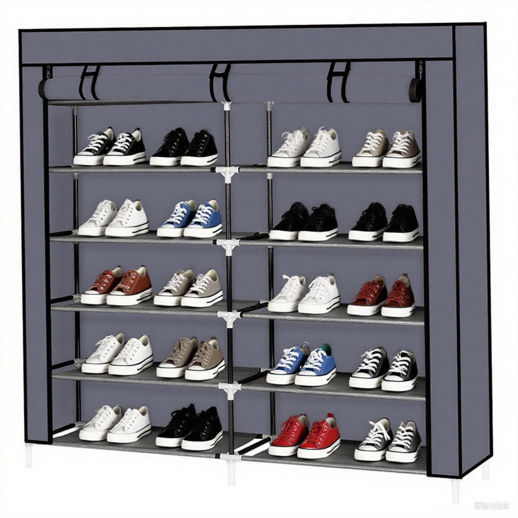 Simple Folding Fabric Shoe Rack Storage Organizer Multilayer Boot Shelf for Living Room Non-Woven Closet Systems &amp; Organizers