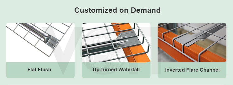 Galvanized Wire Mesh Deck 2500lb 3 Channel Waterfall Step Ventilated Pallet Rack 24x46 Deckings
