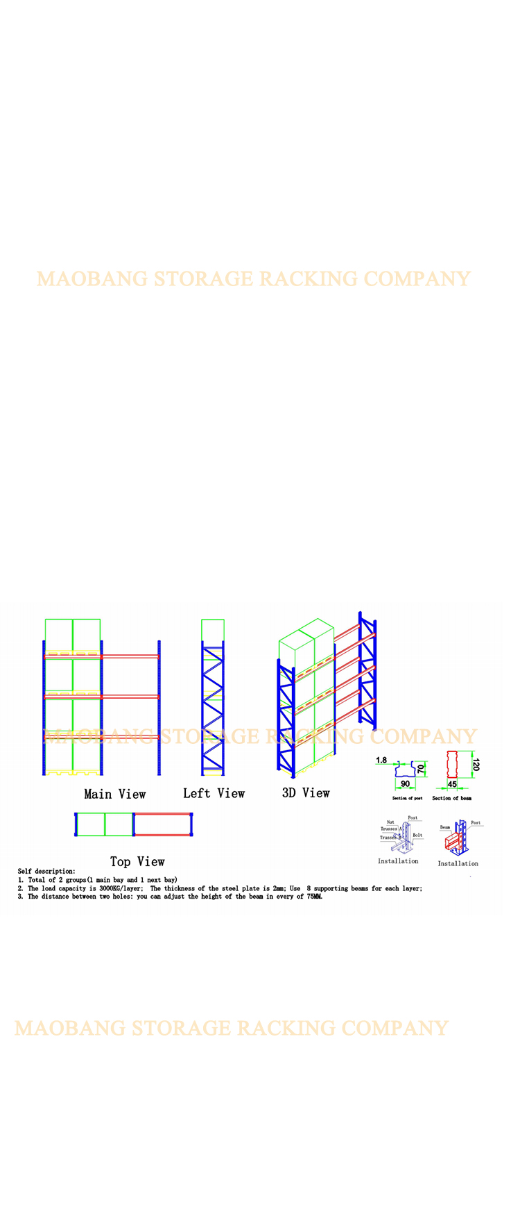 Selective Pallet Racking Structure Details