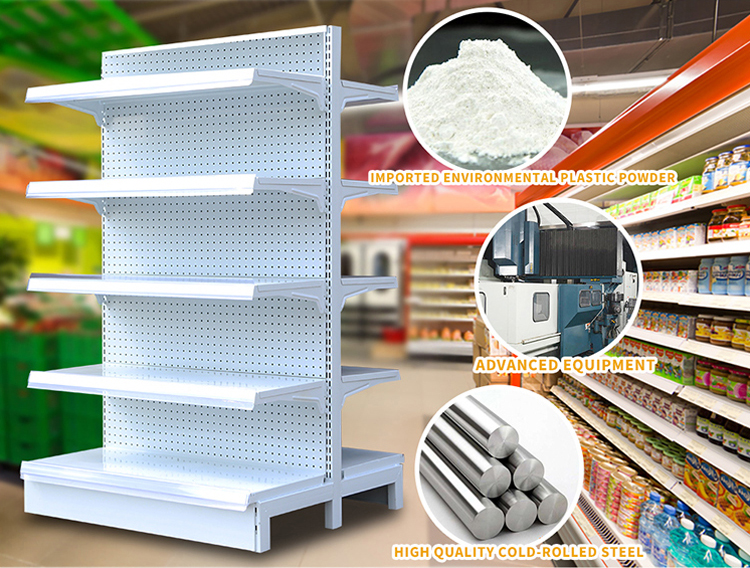Cold-rolled Steel Rack Gondola Supermarket Shelves