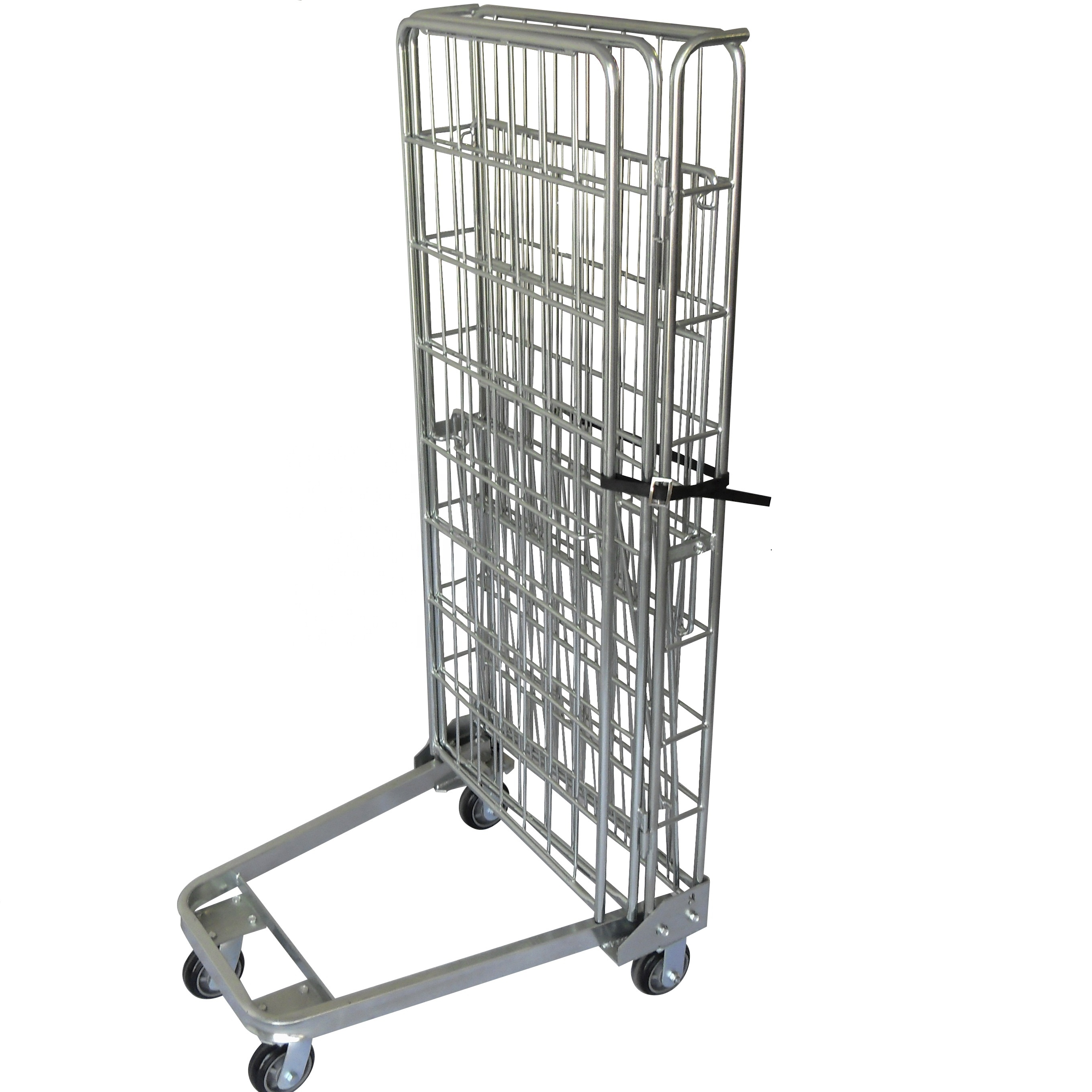 Hand Push Folding Wire Metal Rolling Pallet Cage Cart 500KG Capacity 1200x1000x1800 Size Jonathan Brand Wheels Container Trolley