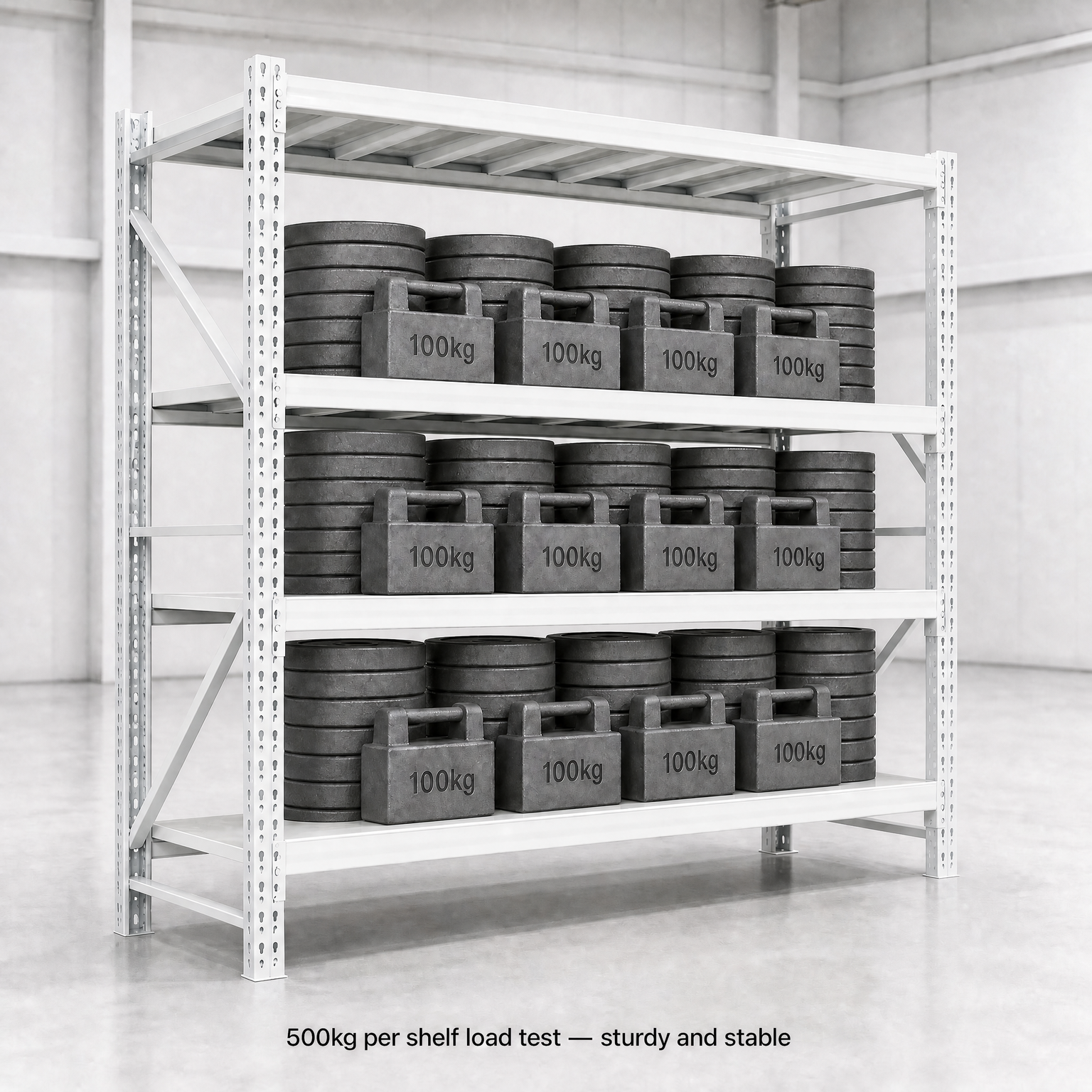 Heavy Duty Industrial Steel Shelving Rack Single Side Warehouse Storage Shelf 500kg Per Layer Adjustable Metal Racking System