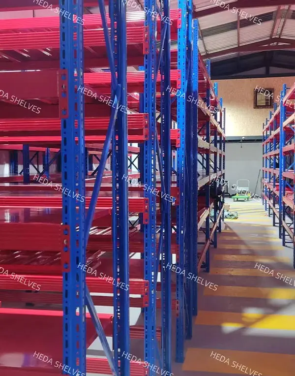 Medium duty shelving system for general storage warehouse
