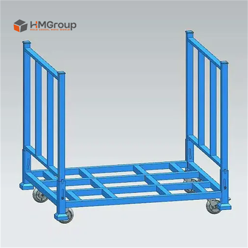 Foldable Durable Metal Steel Powder Coated Warehouse Storage Detachable Heavy Duty Roll Fabric Pallet Stacking Rack