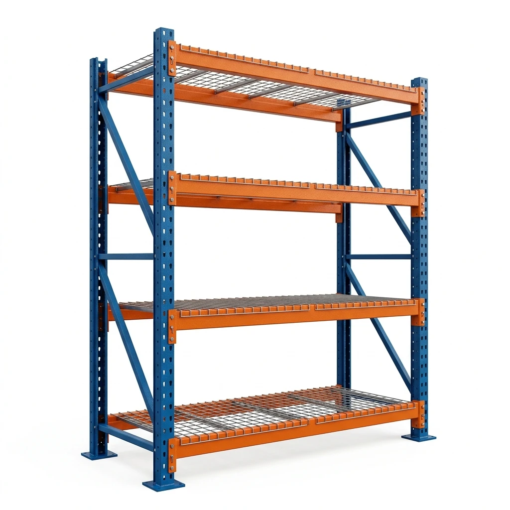 Robust Steel Teardrop Pallet Rack System 3000kg Loading Capacity 5 Layer Industrial Warehouse Storage Racking Powder Coated Rack