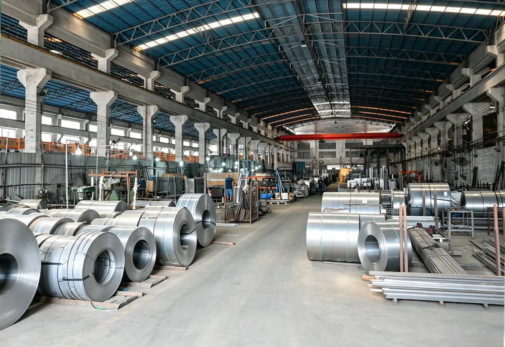 Heavy steel raw materials uncoiling and leveling