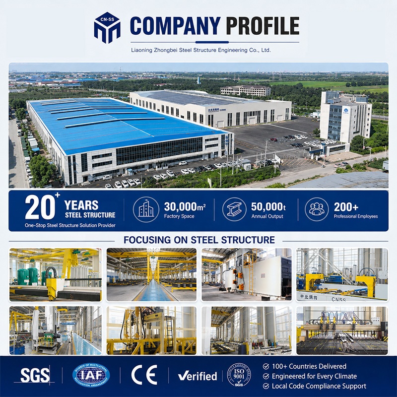 Hot-Rolled Column-Free I-Beam Frame Steel Structure Warehouse Building For E-Commerce Hub Ventilated Engineer Supported