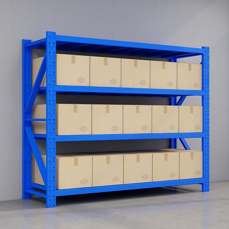 Warehouse Storage Racks 4-Layer Factory Long Span Industrial Steel Adjustable Durable Storage Shelves Racking