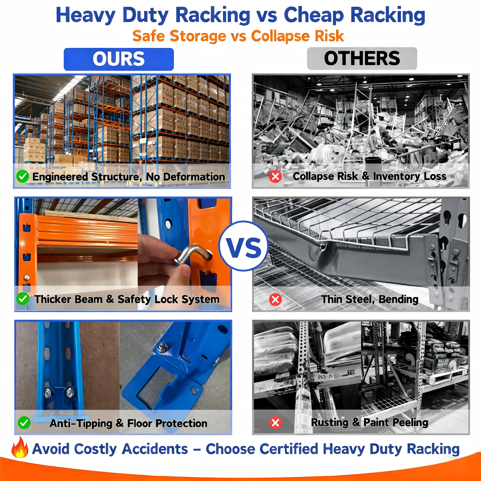 High Bearing Heavy Duty Steel Industrial Pallet Racking System 4 Layer Shelves Unit Narrow Aisle Rack for Warehouse Storage