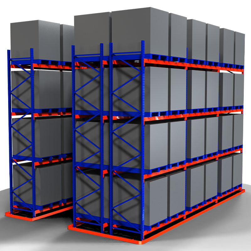 High-Bay Heavy-Duty Beam-Type Cold-Rolled Steel Adjustable Mobile Thickened Narrow Aisle Warehouse Shelving for Inventory