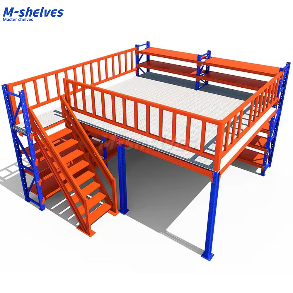 Heavy-duty Steel Shelving Shelf Platform &amp; Mezzanine Rack Detachable Custom Modular Design Anti-Corrosion for Warehouse Storage