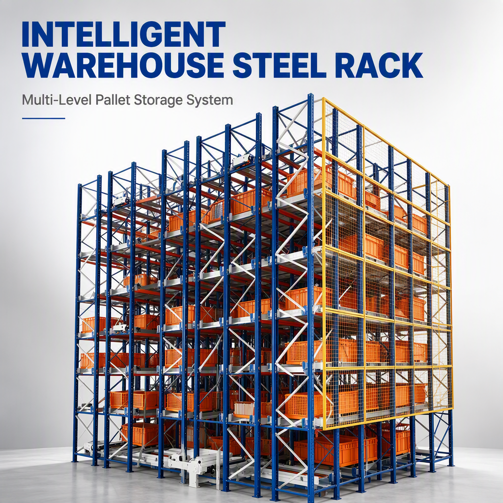 Steel Rack for Various Intelligent Warehouse Multiple Pallets Connects to Production Lines Lifting Equipment Steel Storage Rack