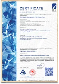 HEDA Shelves CE certificate