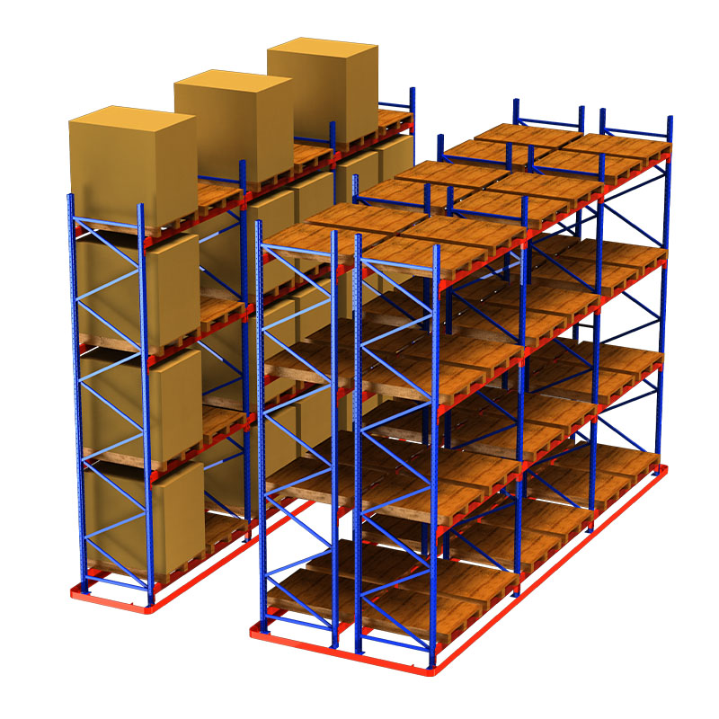 High-Bay Heavy-Duty Beam-Type Cold-Rolled Steel Adjustable Mobile Thickened Narrow Aisle Warehouse Shelving for Inventory