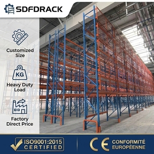 High Bearing Heavy Duty Steel Industrial Pallet Racking System 4 Layer Shelves Unit Narrow Aisle Rack